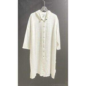 Ezze Wear Womens XL‎ Dotty Cotton Gauze Hooded Drawstring Swim Cover